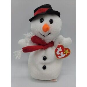 Ty Snowball 1997 Snowman Bear Beanie Baby MWMT